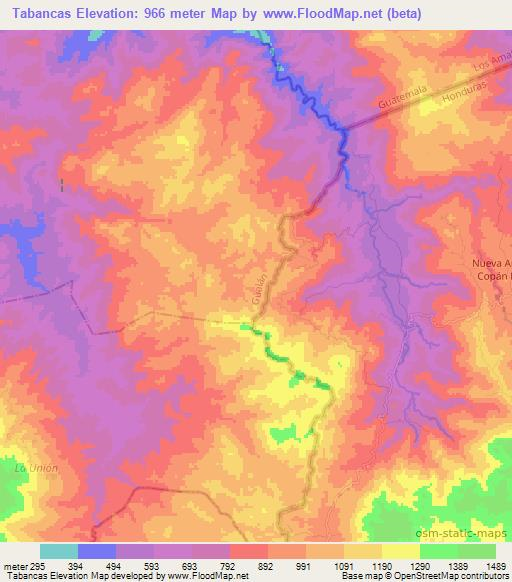 Tabancas,Guatemala Elevation Map