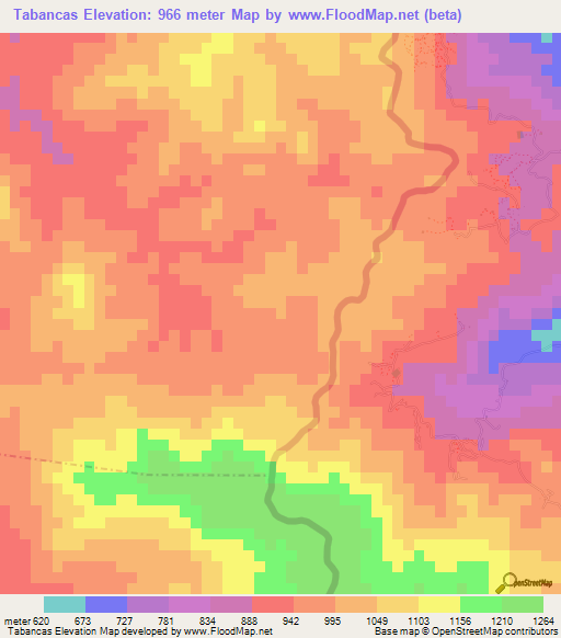 Tabancas,Guatemala Elevation Map