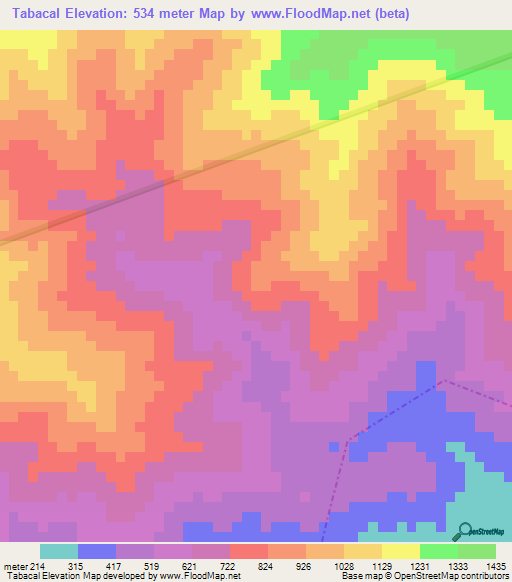 Tabacal,Guatemala Elevation Map