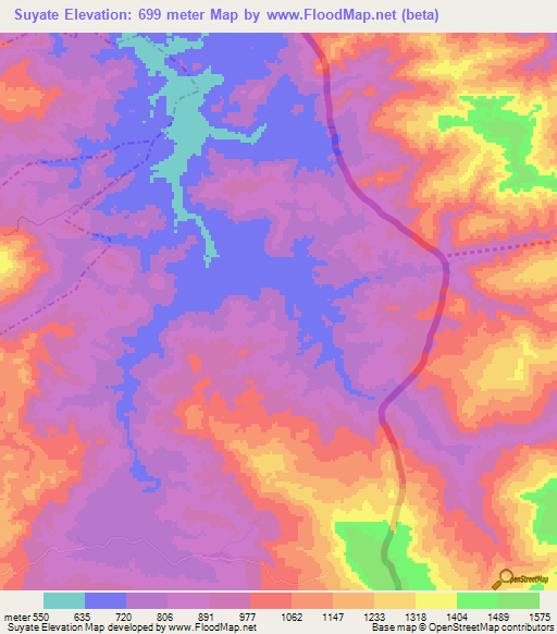 Suyate,Guatemala Elevation Map