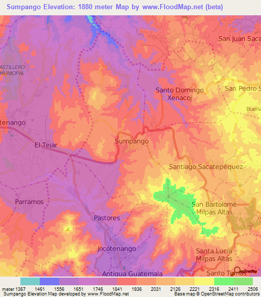 Sumpango,Guatemala Elevation Map