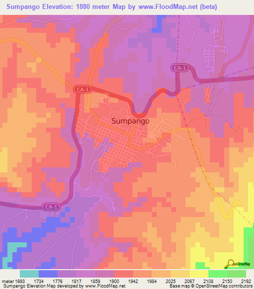 Sumpango,Guatemala Elevation Map