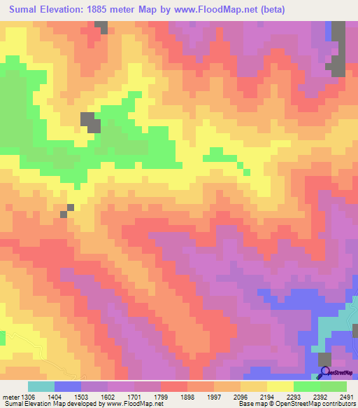 Sumal,Guatemala Elevation Map