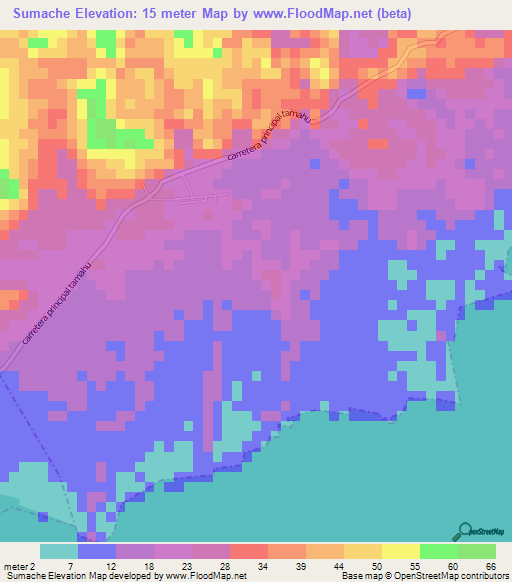 Sumache,Guatemala Elevation Map