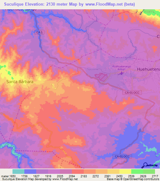 Suculique,Guatemala Elevation Map