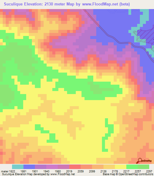 Suculique,Guatemala Elevation Map