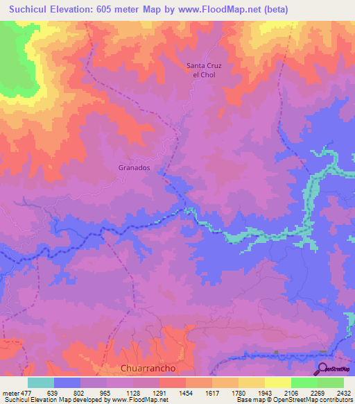 Suchicul,Guatemala Elevation Map