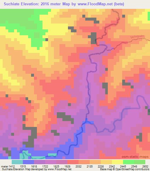 Suchiate,Guatemala Elevation Map