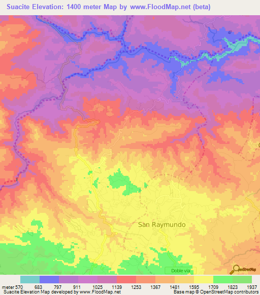 Suacite,Guatemala Elevation Map