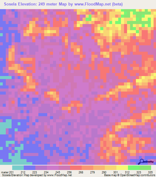 Sosela,Guatemala Elevation Map