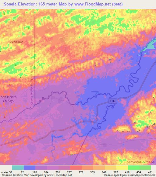 Sosela,Guatemala Elevation Map