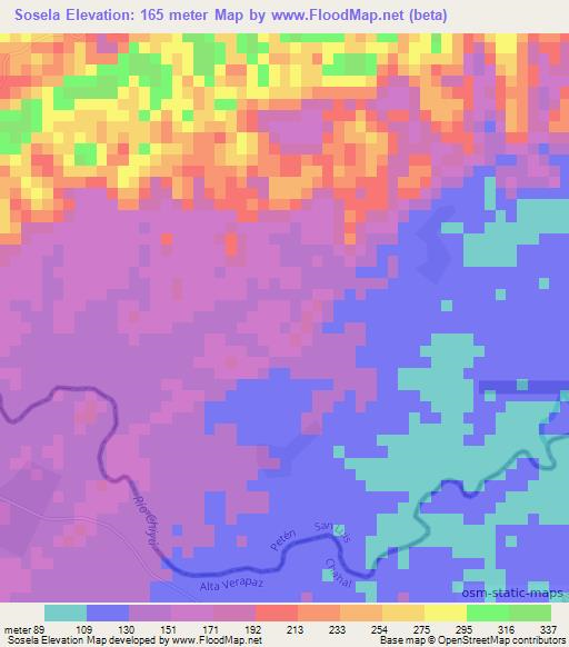 Sosela,Guatemala Elevation Map