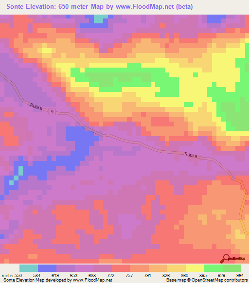 Sonte,Guatemala Elevation Map