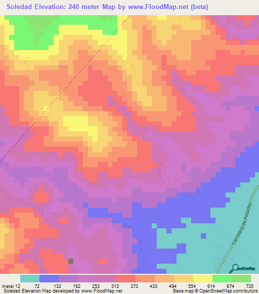 Soledad,Guatemala Elevation Map