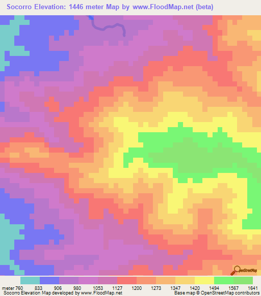 Socorro,Guatemala Elevation Map