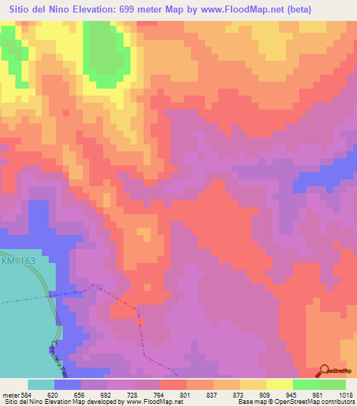 Sitio del Nino,Guatemala Elevation Map