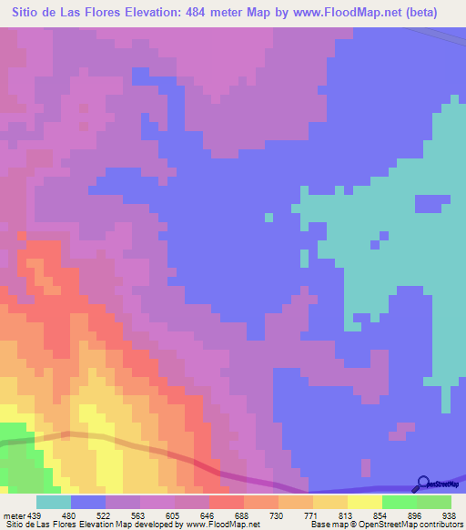 Sitio de Las Flores,Guatemala Elevation Map