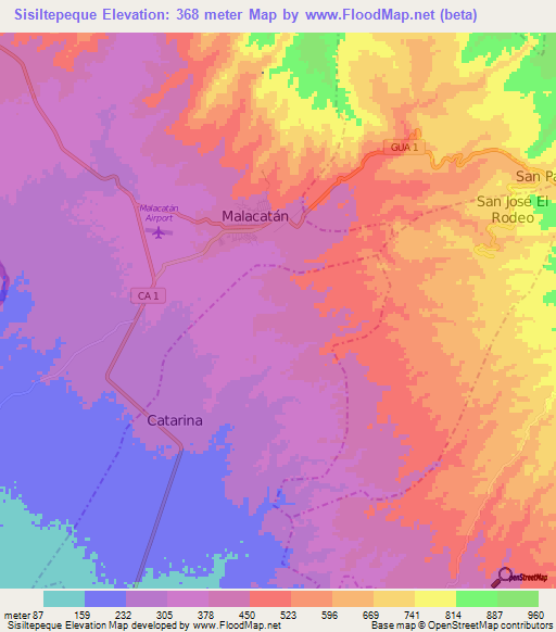 Sisiltepeque,Guatemala Elevation Map