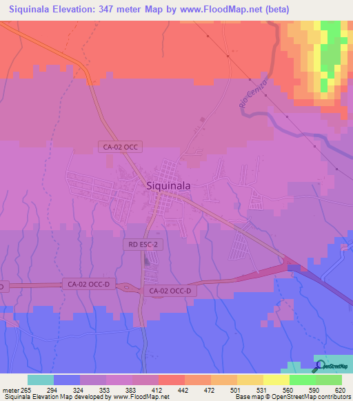 Siquinala,Guatemala Elevation Map