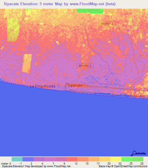 Sipacate,Guatemala Elevation Map