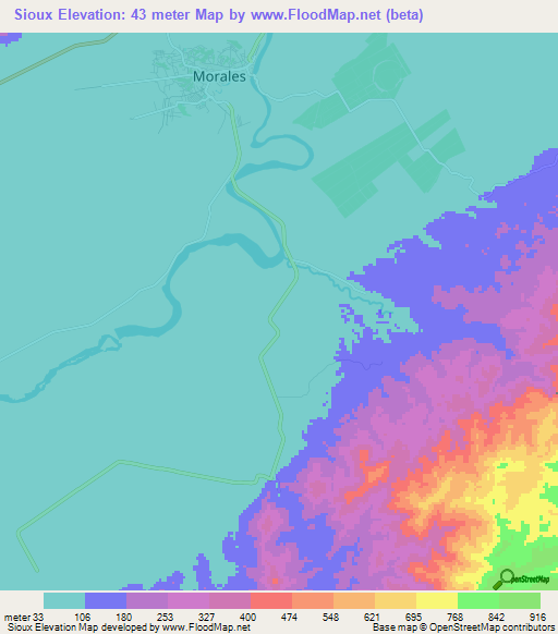 Sioux,Guatemala Elevation Map