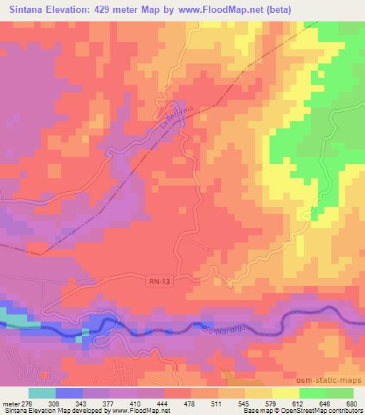 Sintana,Guatemala Elevation Map