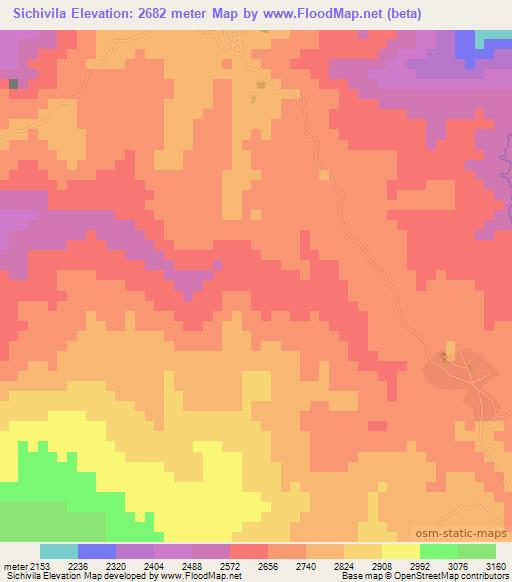 Sichivila,Guatemala Elevation Map