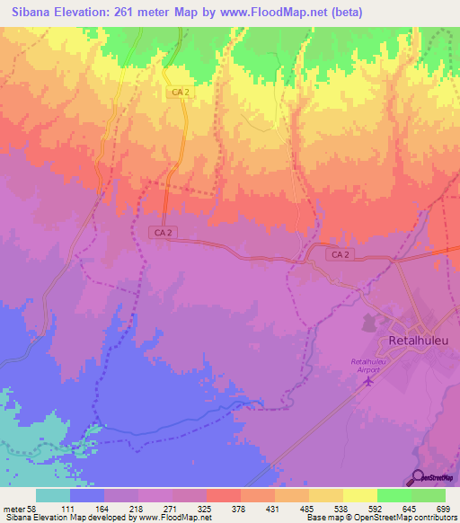 Sibana,Guatemala Elevation Map