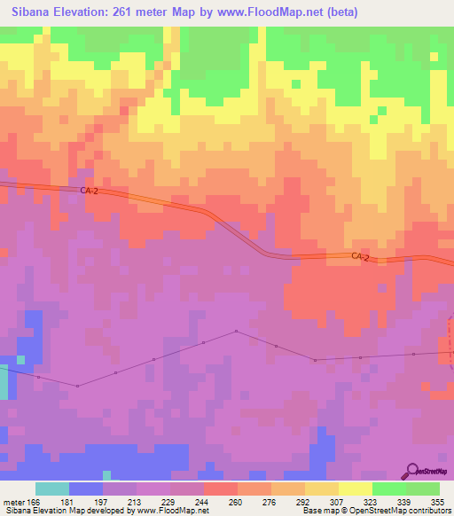 Sibana,Guatemala Elevation Map