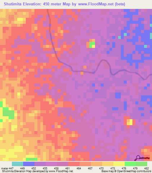 Shutimita,Guatemala Elevation Map