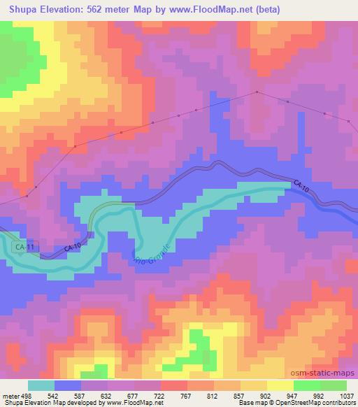 Shupa,Guatemala Elevation Map