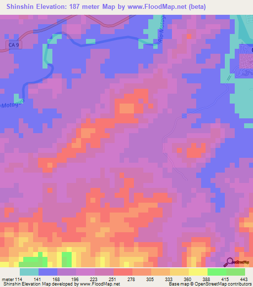 Shinshin,Guatemala Elevation Map