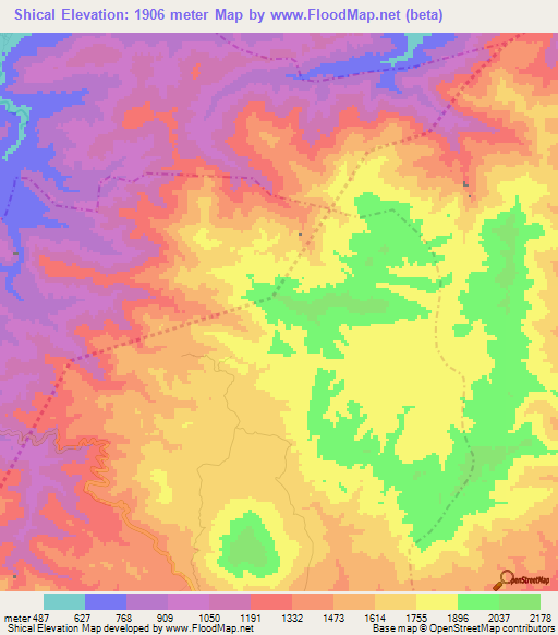 Shical,Guatemala Elevation Map