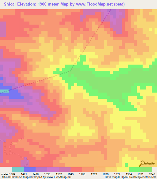 Shical,Guatemala Elevation Map