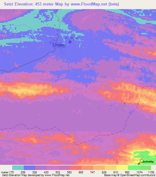 Setzi,Guatemala Elevation Map