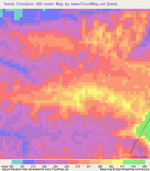 Setutz,Guatemala Elevation Map