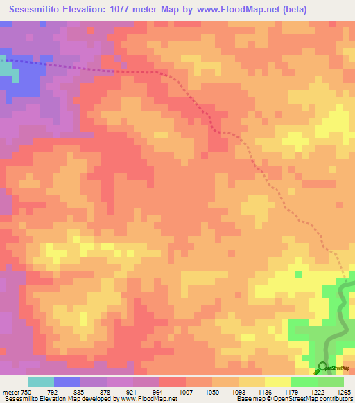 Sesesmilito,Guatemala Elevation Map