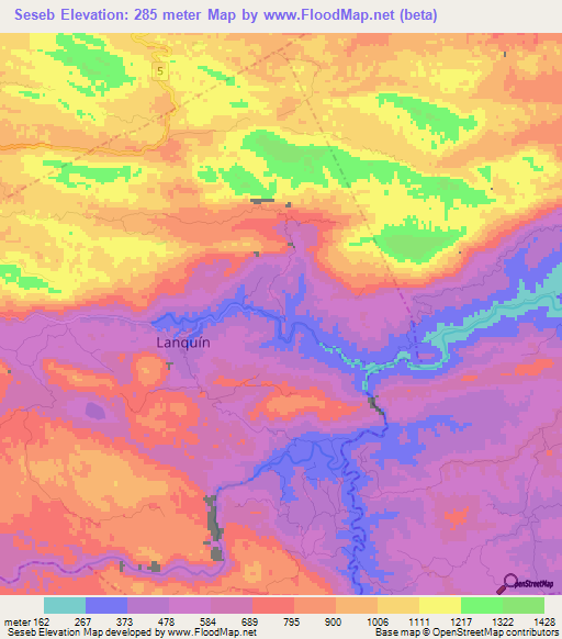 Seseb,Guatemala Elevation Map