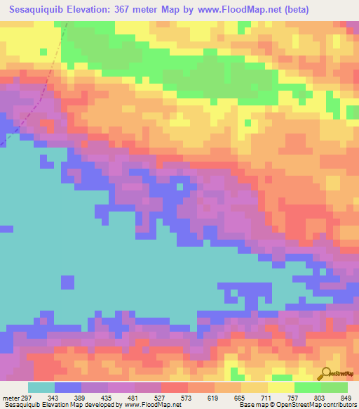 Sesaquiquib,Guatemala Elevation Map