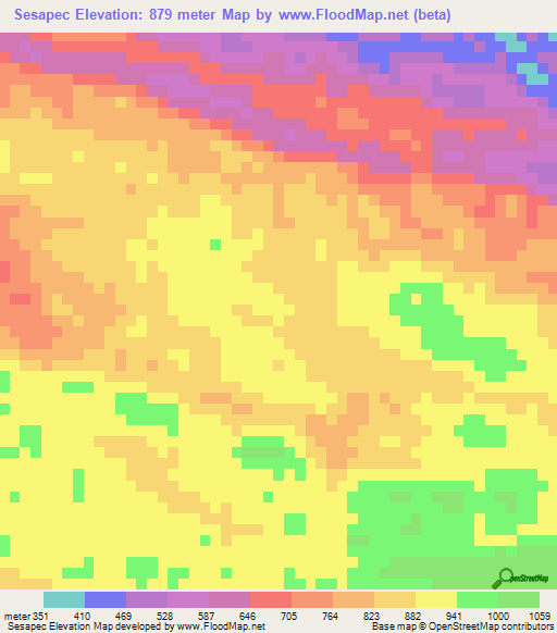 Sesapec,Guatemala Elevation Map