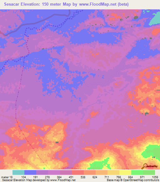 Sesacar,Guatemala Elevation Map