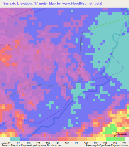 Serraxic,Guatemala Elevation Map