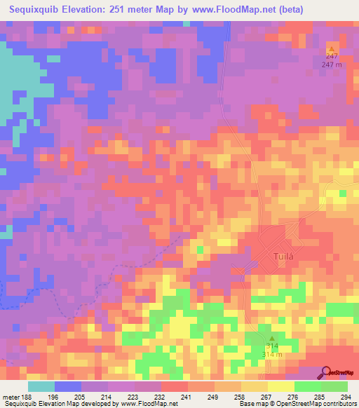 Sequixquib,Guatemala Elevation Map