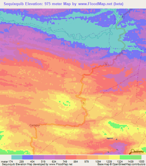 Sequixquib,Guatemala Elevation Map