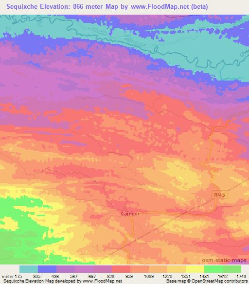 Sequixche,Guatemala Elevation Map