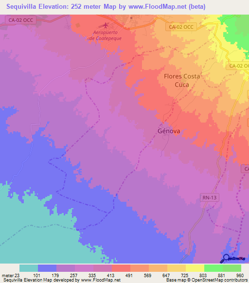 Sequivilla,Guatemala Elevation Map