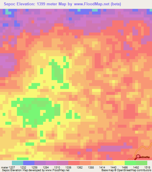 Sepoc,Guatemala Elevation Map