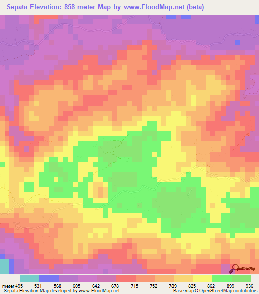 Sepata,Guatemala Elevation Map