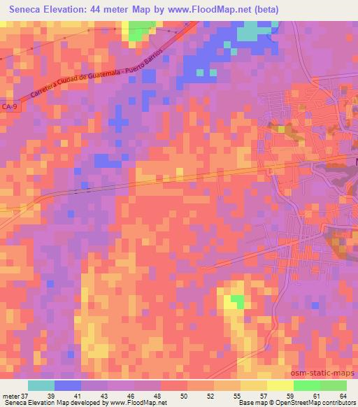 Seneca,Guatemala Elevation Map