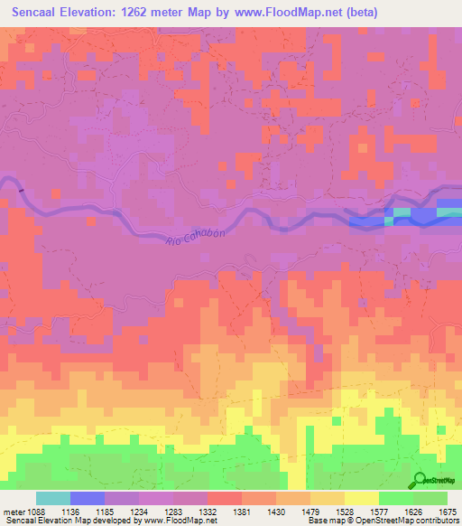 Sencaal,Guatemala Elevation Map